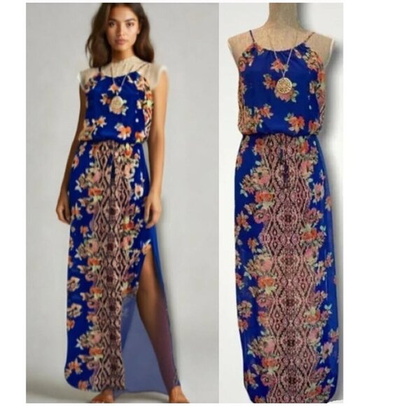 City Studio Blue Multicolour Floral Bohemian Maxi Dress​​​​ - Picture 1 of 14